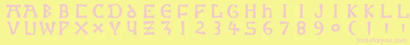 Шрифт Moneta – розовые шрифты на жёлтом фоне