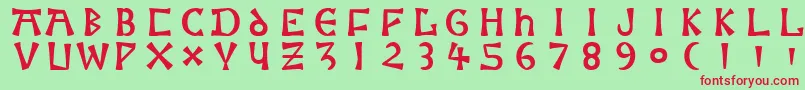 Moneta Font – Red Fonts on Green Background