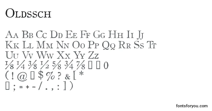 A fonte Oldssch – alfabeto, números, caracteres especiais