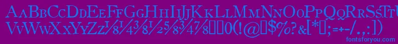 フォントOldssch – 紫色の背景に青い文字