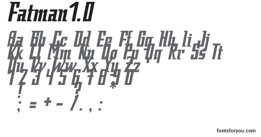 Czcionka Fatman1.0 – alfabet, cyfry, specjalne znaki