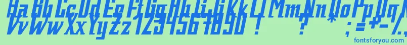 fuente Fatman1.0 – Fuentes Azules Sobre Fondo Verde