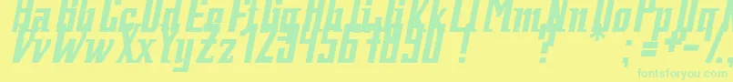 フォントFatman1.0 – 黄色い背景に緑の文字