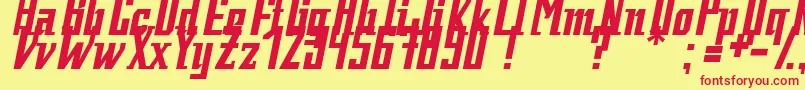 Fatman1.0-Schriftart – Rote Schriften auf gelbem Hintergrund