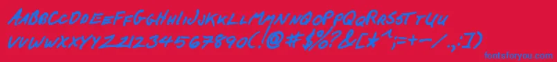 FCkBeansBoldItalic Font – Blue Fonts on Red Background