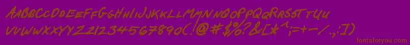 FCkBeansBoldItalic Font – Brown Fonts on Purple Background