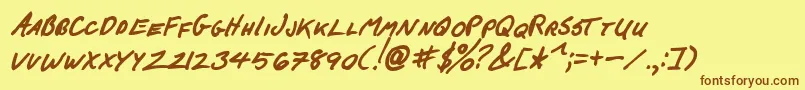 FCkBeansBoldItalic Font – Brown Fonts on Yellow Background
