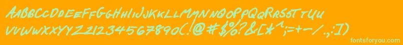 FCkBeansBoldItalic Font – Green Fonts on Orange Background