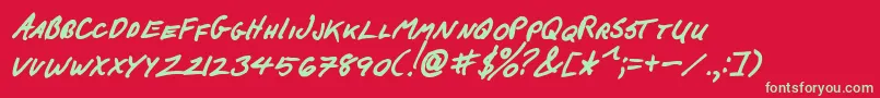 FCkBeansBoldItalic Font – Green Fonts on Red Background