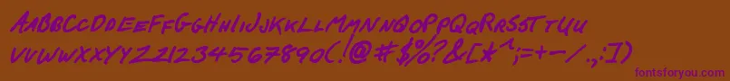 FCkBeansBoldItalic Font – Purple Fonts on Brown Background