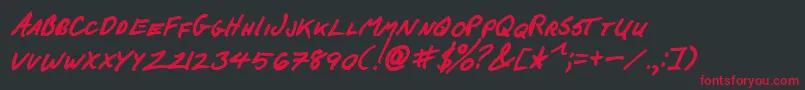 FCkBeansBoldItalic Font – Red Fonts on Black Background