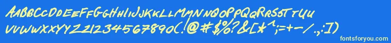 FCkBeansBoldItalic Font – Yellow Fonts on Blue Background