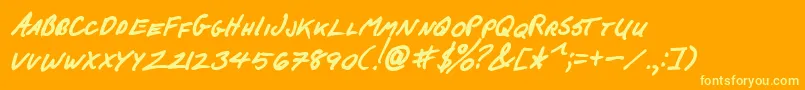 FCkBeansBoldItalic Font – Yellow Fonts on Orange Background