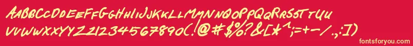 FCkBeansBoldItalic Font – Yellow Fonts on Red Background