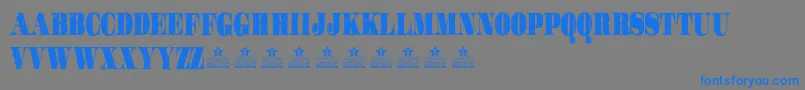 Fonte GotchaPersonalUse – fontes azuis em um fundo cinza