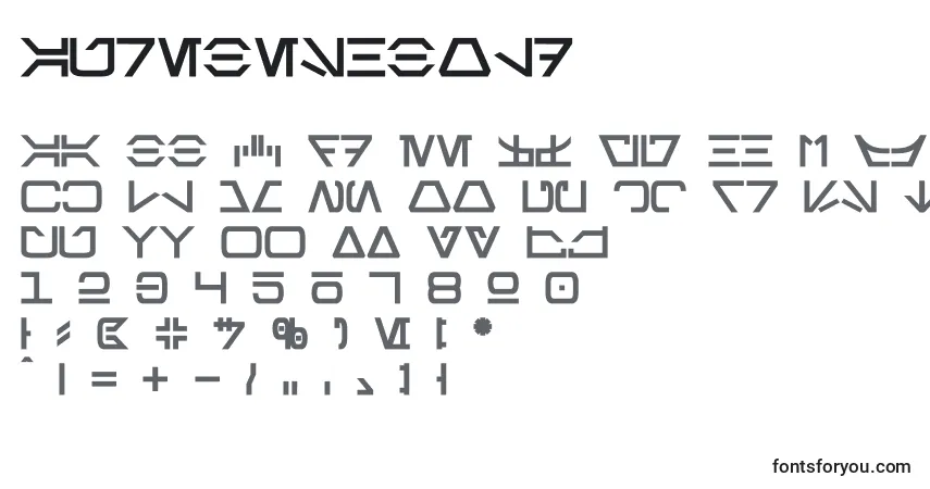 A fonte AurebeshBold – alfabeto, números, caracteres especiais
