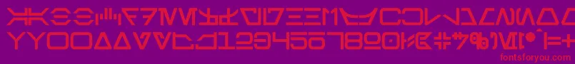 AurebeshBold Font – Red Fonts on Purple Background