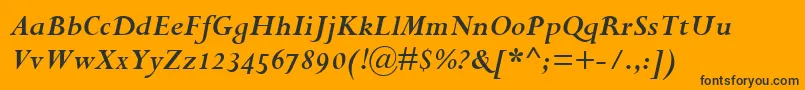 PerpetuaBoldItalicOsf Font – Black Fonts on Orange Background