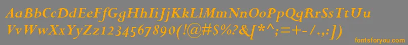 PerpetuaBoldItalicOsf Font – Orange Fonts on Gray Background