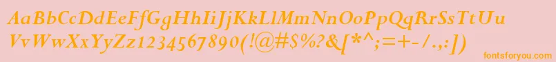 PerpetuaBoldItalicOsf Font – Orange Fonts on Pink Background