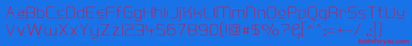 HallFeticaUpperDecompose Font – Red Fonts on Blue Background
