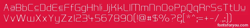 HallFeticaUpperDecompose-fontti – valkoiset fontit punaisella taustalla