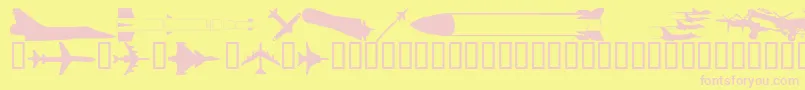 フォントWmmilitary1 – ピンクのフォント、黄色の背景
