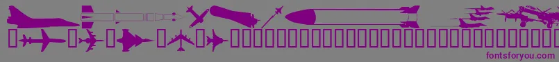 Wmmilitary1-fontti – violetit fontit harmaalla taustalla