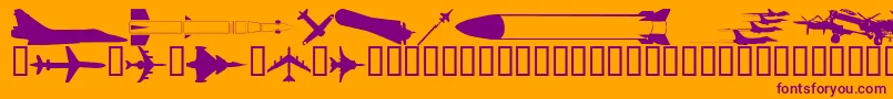 フォントWmmilitary1 – オレンジの背景に紫のフォント