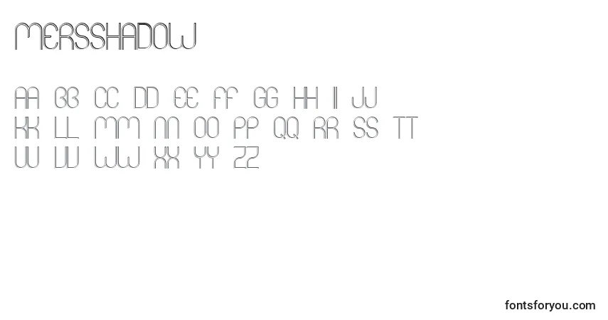 Schriftart MersShadow – Alphabet, Zahlen, spezielle Symbole