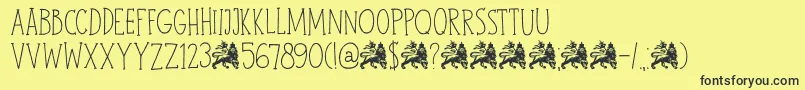 Шрифт DkJohnBrown – чёрные шрифты на жёлтом фоне