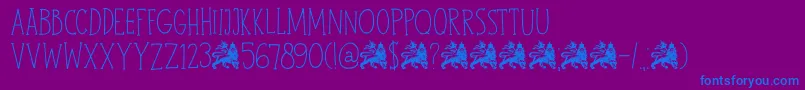 DkJohnBrown Font – Blue Fonts on Purple Background