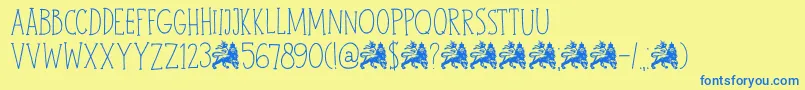 DkJohnBrown Font – Blue Fonts on Yellow Background