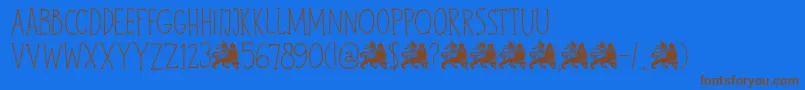 DkJohnBrown-fontti – ruskeat fontit sinisellä taustalla