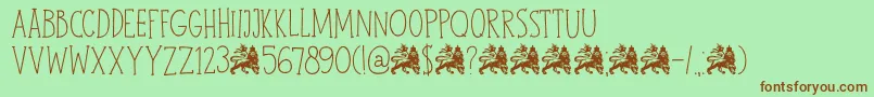 DkJohnBrown Font – Brown Fonts on Green Background