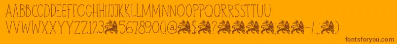 DkJohnBrown Font – Brown Fonts on Orange Background