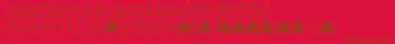 DkJohnBrown Font – Brown Fonts on Red Background