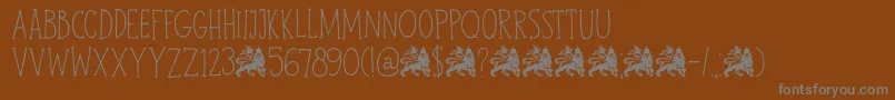 DkJohnBrown-Schriftart – Graue Schriften auf braunem Hintergrund