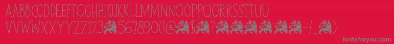 DkJohnBrown Font – Gray Fonts on Red Background