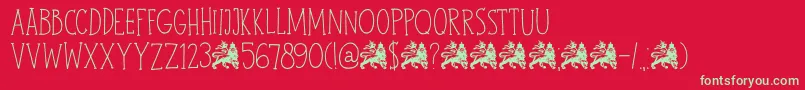 DkJohnBrown Font – Green Fonts on Red Background