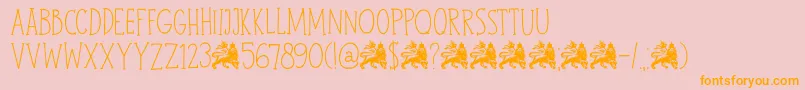 DkJohnBrown Font – Orange Fonts on Pink Background