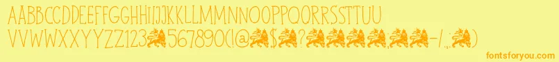 DkJohnBrown Font – Orange Fonts on Yellow Background