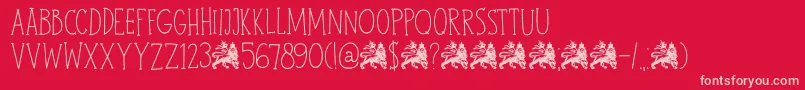 DkJohnBrown Font – Pink Fonts on Red Background