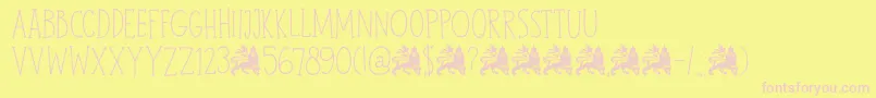 DkJohnBrown Font – Pink Fonts on Yellow Background