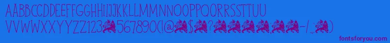 DkJohnBrown Font – Purple Fonts on Blue Background