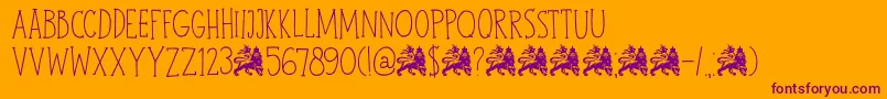 DkJohnBrown Font – Purple Fonts on Orange Background