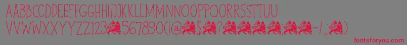 DkJohnBrown Font – Red Fonts on Gray Background