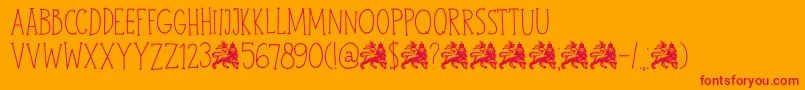 DkJohnBrown Font – Red Fonts on Orange Background