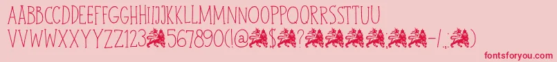 DkJohnBrown Font – Red Fonts on Pink Background