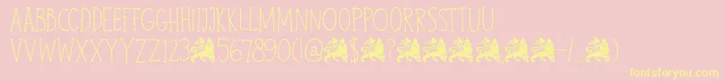 DkJohnBrown Font – Yellow Fonts on Pink Background